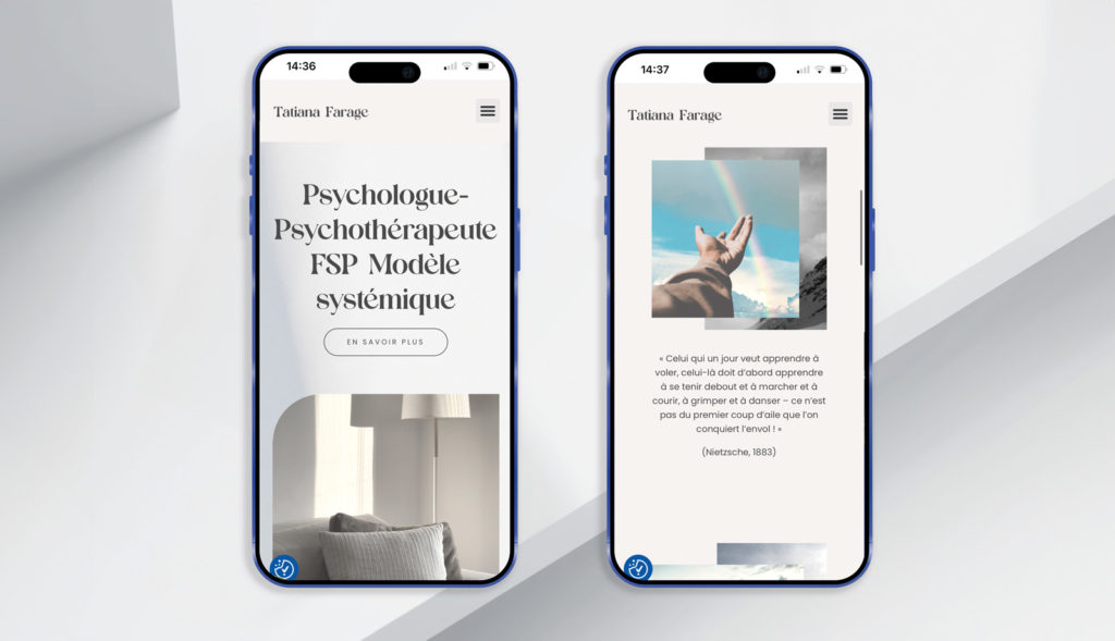 projet mobile website Tatiana Farage